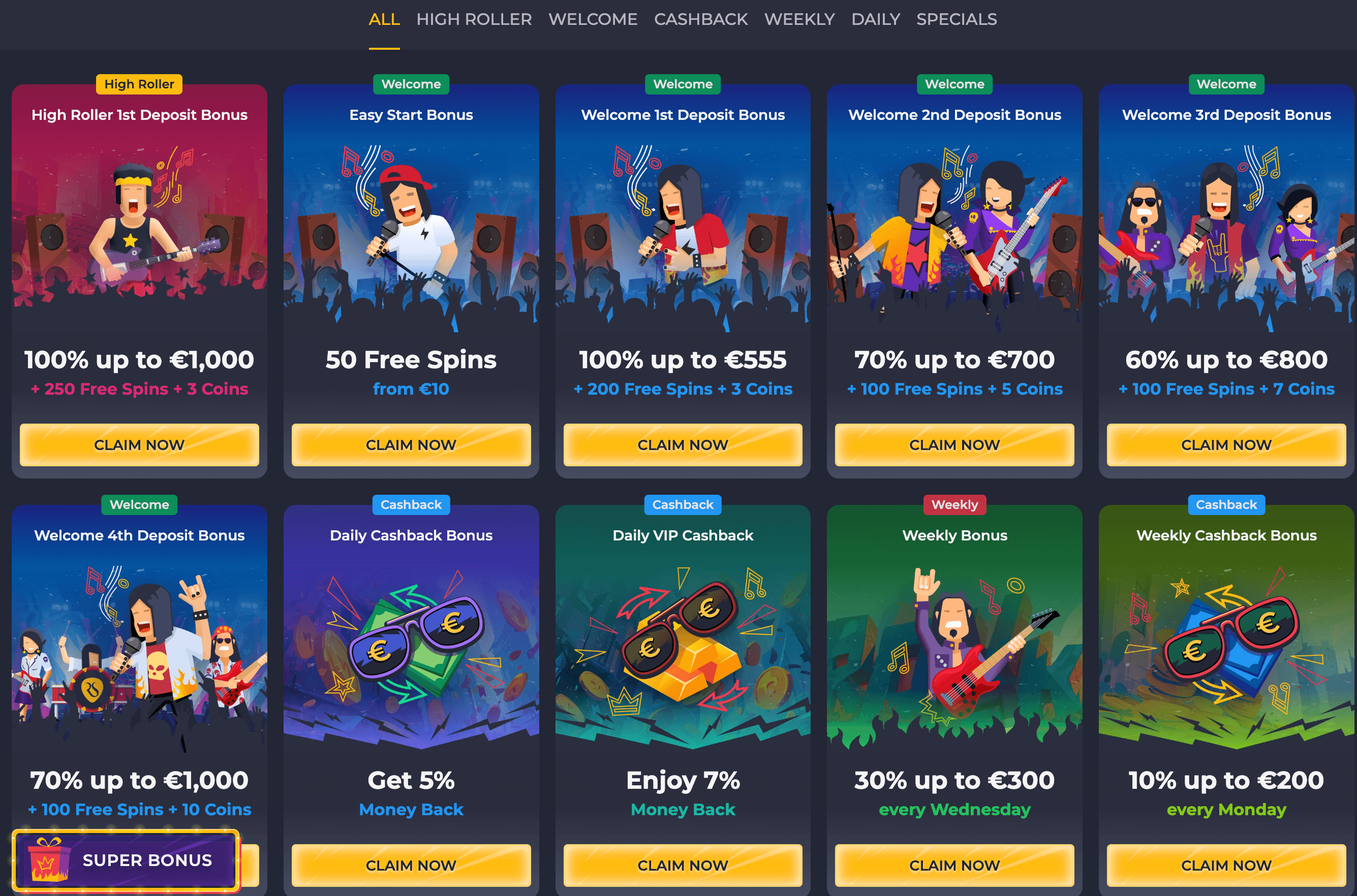 rollingslots casino online bonuses